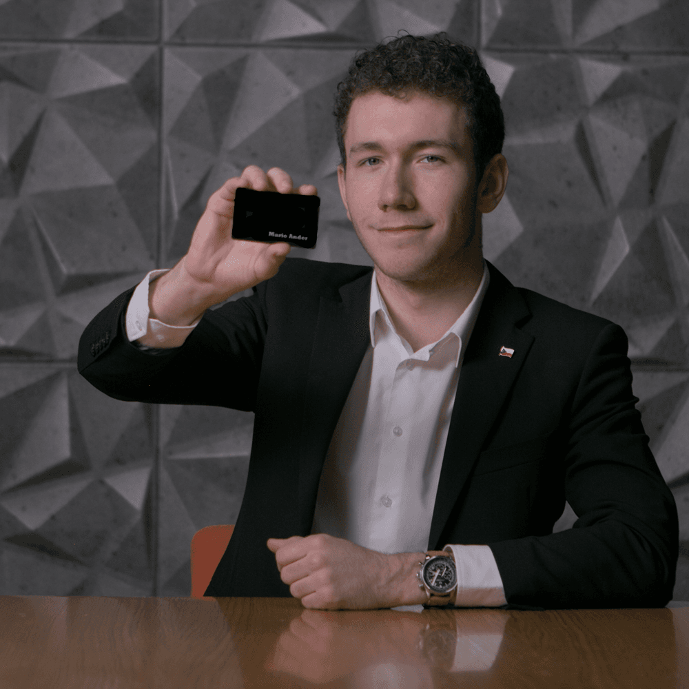 PVC Vizitka - Matně černá / PVC