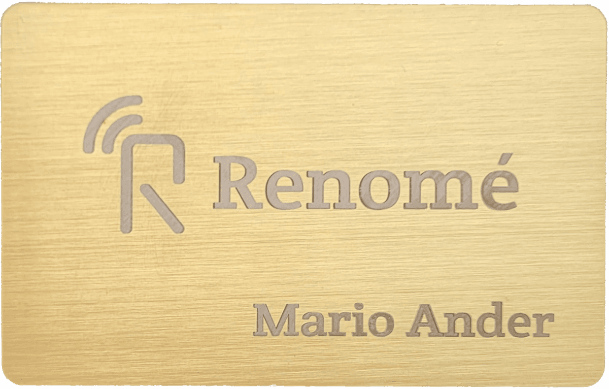 Kovová vizitka - Zlatá